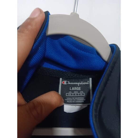 Mens Champion Track Jacket Full Zip Warm Up Navy Size L - Picture 3 of 5